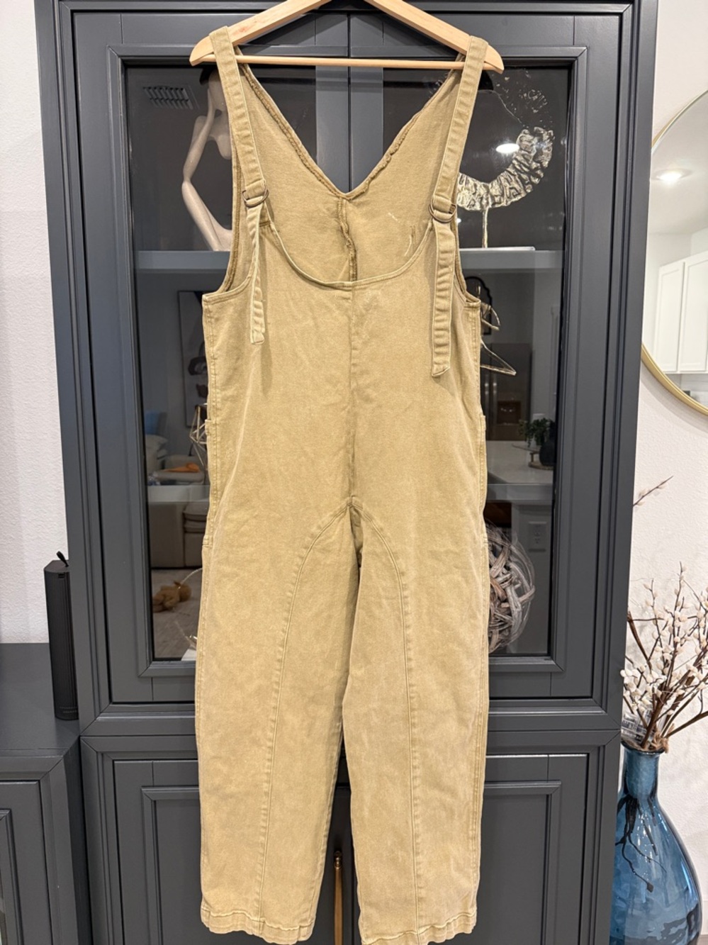 Zenana Outfitters Olive-Tan Utility Overalls - Picture 4 of 7